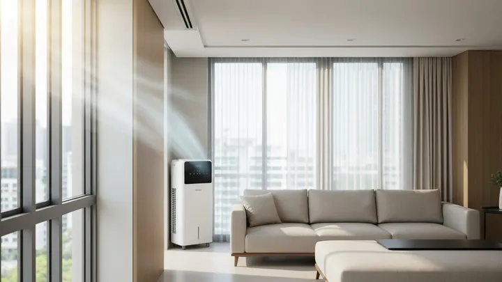 Fresh dust-free Bangkok condo living room after deep cleaning